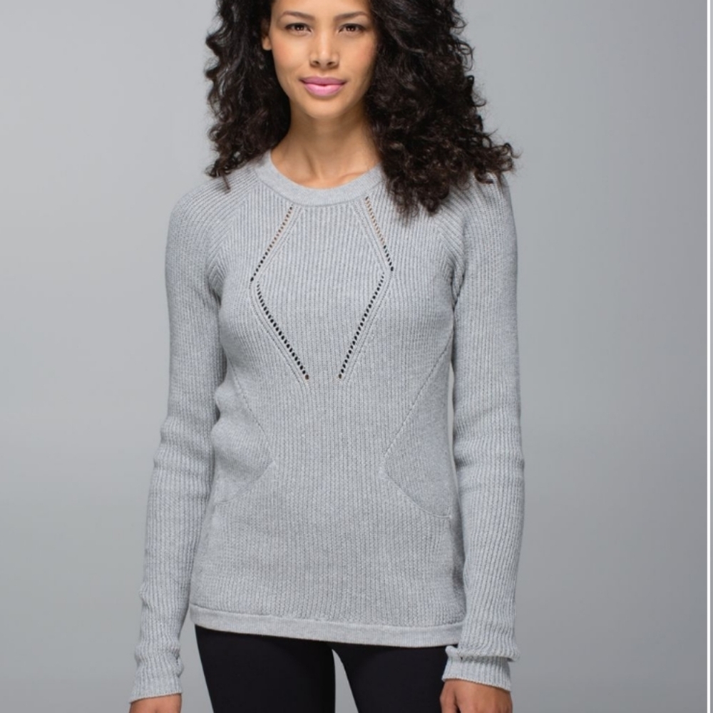 Lululemon The Sweater The Better Heathered Medium Grey Sz 2